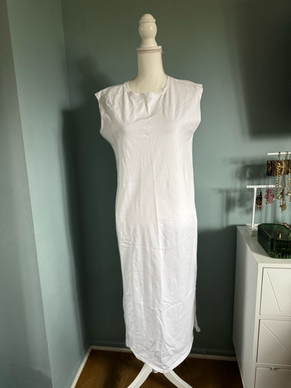 A NEW DAY White Sleeveless Midi Dress - Minimalist Women’s Dress XS